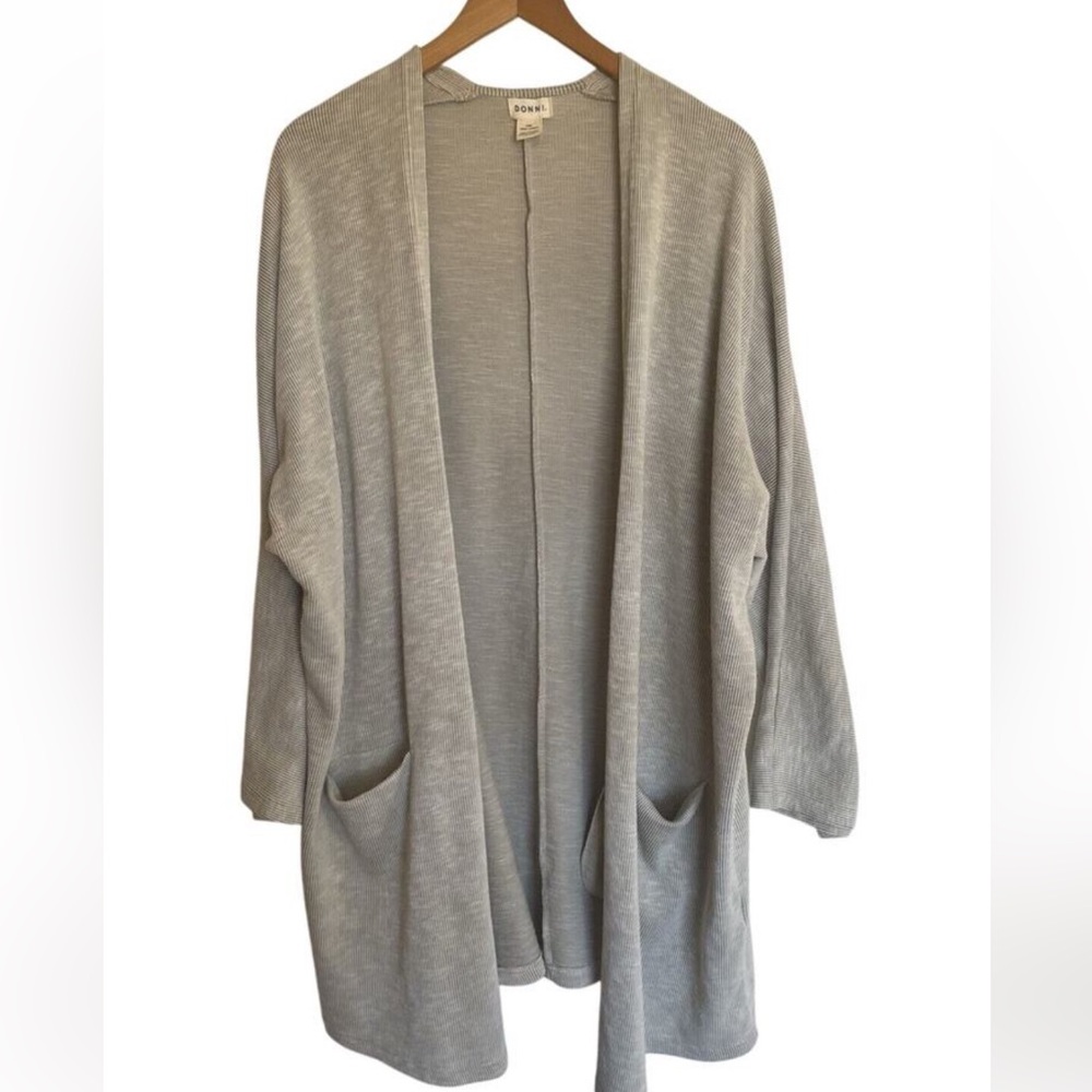 Anthropologie x DONNI. Ribbed Striped Open Duster Cardigan - OS ONE SIZE